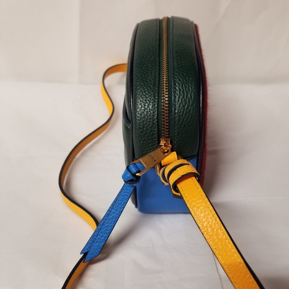 J.Crew Colorblock Calf Hair and Leather Camera Bag, Red/Multi, NWT - Picture 7 of 15